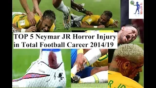 TOP 5 || Neymar JR || Horror Injury | in Total Football Career 2014/19 | HD