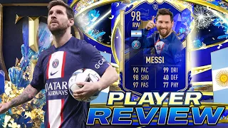 WOW! 😳98 TEAM OF THE YEAR LIONEL MESSI PLAYER REVIEW - FIFA 23 ULTIMATE TEAM