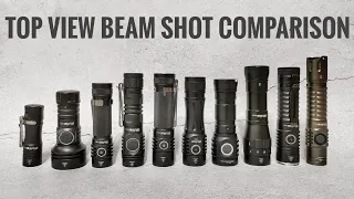 Top View Beam Shot Comparison: Wurkkos TS10 TS11 WK03 WK15 WK40 FC12 FC13 TS22 TS25 Sofirn IF25A