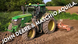 4Kᵁᴴᴰ May 2024: Power harrowing in Suffolk with a John Deere 6175 R & a Maschio Aquila harrow