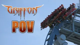 Griffon POV (Front Row, 2022, 4K 60FPS), Busch Gardens Williamsburg B&M Dive Machine | Non-Copyright