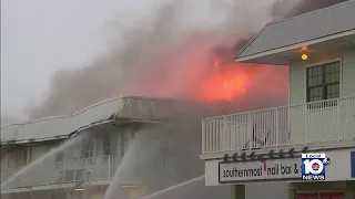 Fire destroys Key West building amid flooding from Hurricane Ian