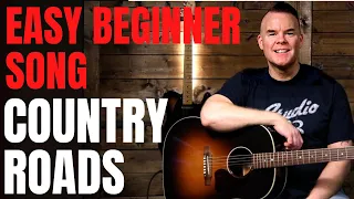 How to Play "Take Me Home Country Roads" on Guitar for Beginners. Easy Beginner Guitar Song