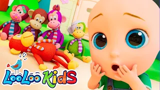 Five Little Monkeys and Bath Song | more Kids Songs Lyrics and Children's Music | LooLoo Kids