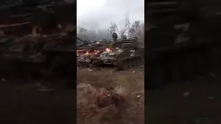 Nothing to see just Ukrainian locals set fire to abandoned  Anti Air vehicles  Russian -3 Tunguska’s