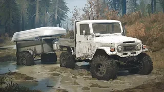 1980 Toyota Land Cruiser Put to the Test! SpinTires Mudrunner Gameplay [FJ45]