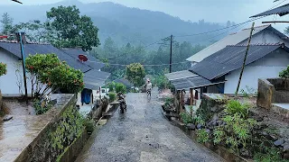 Heavy Rain in Beautiful Mountain Village Life | Walk In A Refreshing And Cool Atmosphere | Indonesia