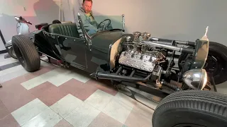 1927 Ford with Navarro Racing Flathead engine on cold start up