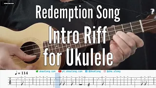 Redemption Song Simplified Intro Riff - Ukulele Play Along with Tabs