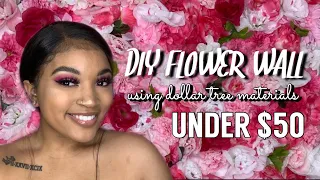 DIY FLOWER WALL | Dollar tree materials *UNDER $50!!!*