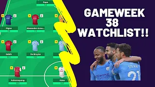 FPL GAMEWEEK 38 TOP 5 TRANSFER TARGETS | WATCHLIST| FPL GW 38 | FANTASY PREMIER LEAGUE 2019/20 TIPS