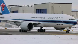 China Southern Cargo 777-F Taxi and Rejected Takeoff Test at PAE