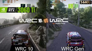 REAL WRC Generation & WRC 10 Side by side RTX 3060 TI performance comparison test