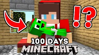 JJ Survived 100 Days With BABY MIKEY In Minecraft Challenge (Maizen Mizen Mazien)