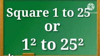 Square 1 to 25/1² to 25²/Square of 1 to 25/#squareof1to25