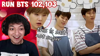 The most CHOATIC cooking team - RUN BTS 102 103 Reaction