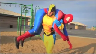 Spiderman vs Wolverine In Real Life Superhero Battle!