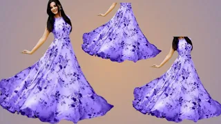 How to old saree convert into umbrella Long gown cutting and stitching in Kannada