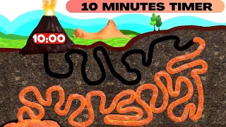 10 Minute Timer | 10 minute timer with VOLCANO | 10 Minute Timer Bomb |