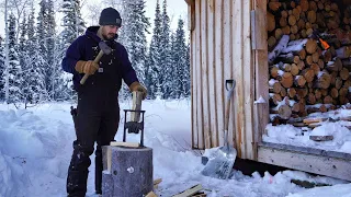 Firewood Burn Times + Testing Kindling Splitting Tools | Cabin Wood Stove Cooking