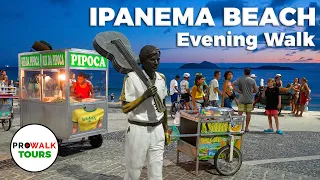 Scenic Sunset Walk on Ipanema Beach Rio De Janeiro, Brazil-  4K60fps with Captions - Prowalk Tours