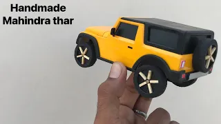 How to make mahindra thar from cardboard | #miniature #diy