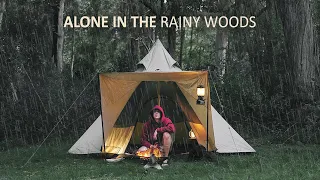 SOLO Tipi Tent CAMPING in RAIN