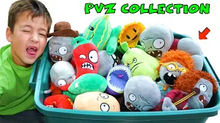 My PLANTS vs ZOMBIES PLUSH Collection + Pretend Garden Warfare Game Play