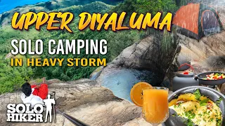 Upper Diyaluma Solo Camping In Rain Storm - Relaxing In the Tent - ASMR - On top of  Waterfall