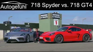 Porsche 718 Cayman GT4 vs 718 Spyder FULL REVIEW comparison - the six-cylinders return!
