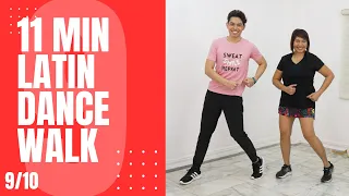 FUN 11 MIN LATIN DANCE and WALK Workout •🔥 FAT BURNING CARDIO 🔥• 1300 Steps • Walking Workout #141