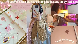 VLOG 🌱 productive days in my life: school reset, hobbies, planner organization & ipad unboxing