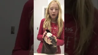 Giving Rosie a bath