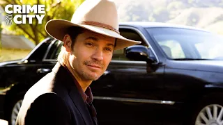Raylan Investigates the Oxy Bus Hijacking | Justified (Timothy Olyphant, Walton Goggins)