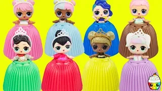 LOL Surprise Dolls Dress Up In Cupcake Dresses Cinderella Ball Gowns