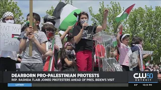 Dearborn Pro-Palestinian Protests: Rep. Rashida Tlaib Joined Protesters Ahead Of Biden's Visit