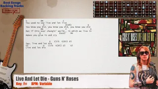🎸 Live And Let Die - Guns N' Roses Eb Tuning Guitar Backing Track with chords and lyrics
