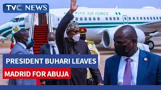 (WATCH VIDEO) President Buhari Leaves Madrid For Abuja