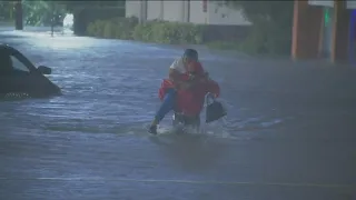 Reporter rescues woman from Hurricane Ian's floodwaters