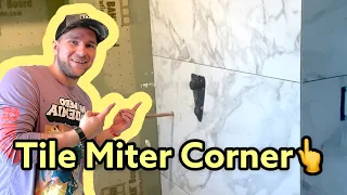 How to miter tile. Tile outside corner. Tile Corner