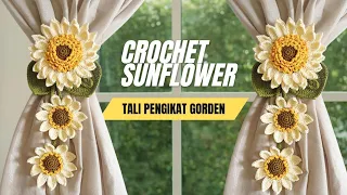 crochet sunflower curtain straps