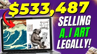 Earn $500 A Day For FREE Selling AI Art LEGALLY - Created in ONE Minute To Make Money Online