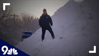 Snow piled up as Colorado digs out from storm