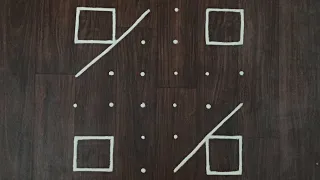 6*6 Dots easy rangoli design tutorial | New rangoli design for beginners | Kolam rangoli design