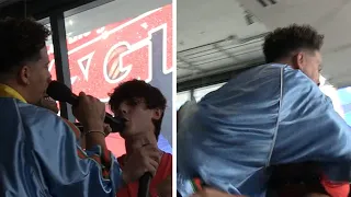 AUSTIN MCBROOM AND BRYCE HALL FIGHT AND THROWS HANDS AT PRESS CONFERENCE **BEST ANGLE**