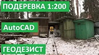 ЛАНДШАФТНАЯ СЪЕМКА МАСШТАБ 1:200. Топосъемка 200 с токсацией – подеревка. Обработка в Автокад