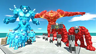 Ice Mutant Primates Rescues Lava Golem Evolution and Fight - Animal Revolt Battle Simulator