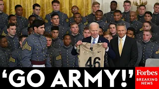 BREAKING NEWS: President Biden Presents The Commander-In-Chief's Trophy To The Army Black Knights