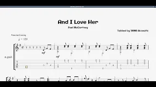 (Beatles) And I love her | FREE TAB | Easy Fingerstyle