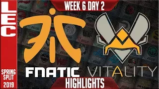 FNC vs VIT Highlights | LEC Spring 2019 Week 6 Day 2 | Fnatic vs Vitality